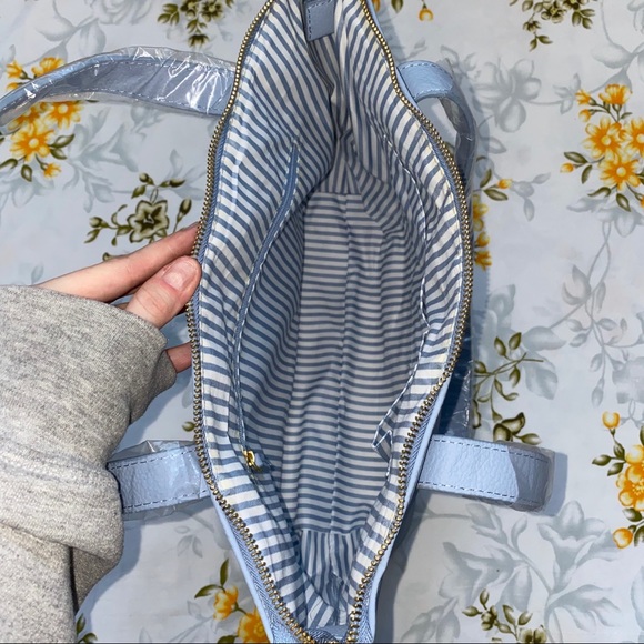 Joy Mangano Double Decker Leather Tote & Wristlet - Picture 5 of 16